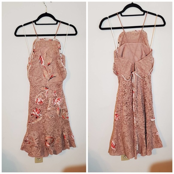 Sachin + Babi SPRING 2017 READY-TO-WEAR Romantic Pink Floral & Lace Dress - Picture 3 of 16